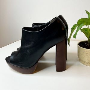 VINCE Black Leather Platform Shoes